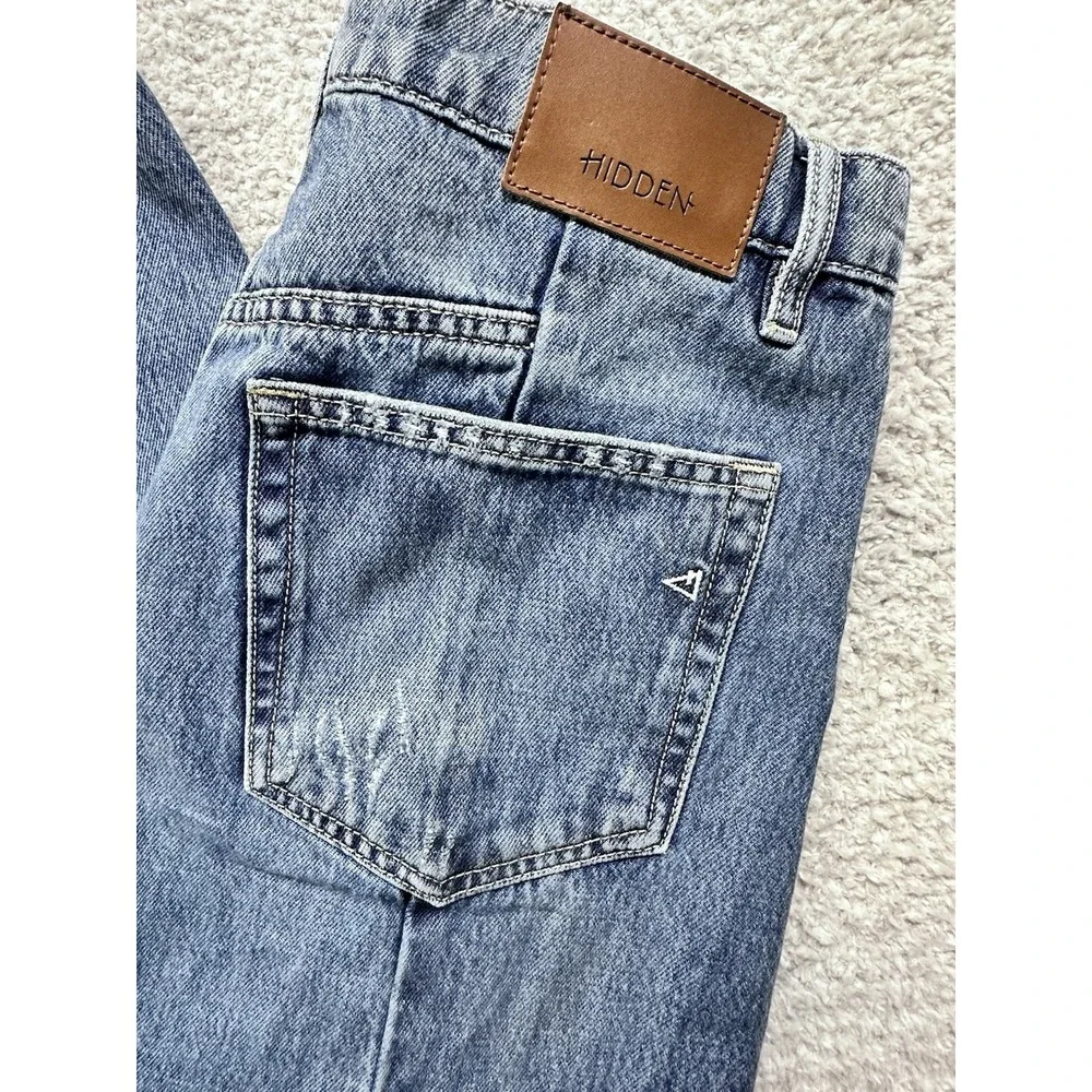 Women's HIDDEN Los Angeles‎ Wide Leg Jeans Denim Blue 30 Grunge Y2K 32 Inseam